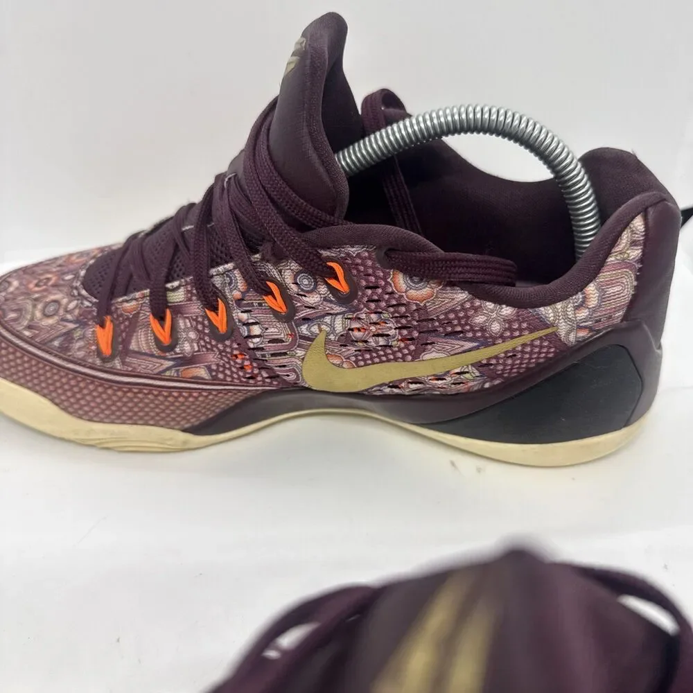 Nike Kobe 9 IX EM Low Silk Merlot Gold Size 8.5 Sneakers 646701-676